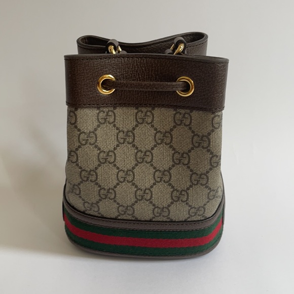 Ophidia mini leather printed coated canvas bag - Picture 3 of 7